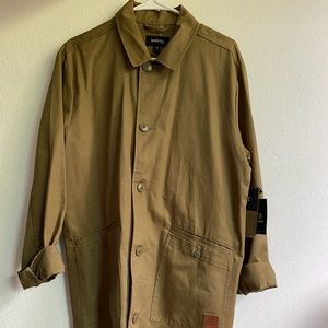 Mens Brixton Olive Trench coat